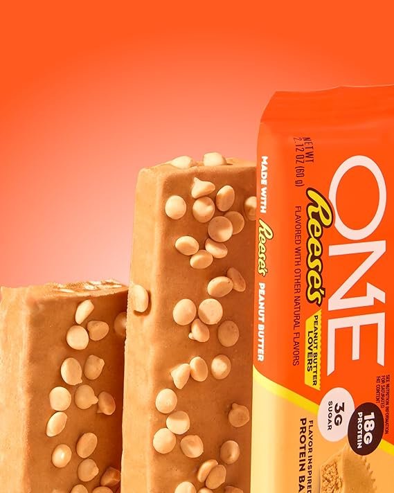 ONE Protein Bars, Reese's Peanut Butter Lovers, Gluten Free with 18g Protein and 3g Sugar, Pantry Staples, 2.12 oz (12 Count) - Image 6